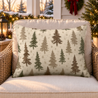 Winter Pine Brown Outdoor Lumbar Pillow